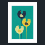Wading Birds - mid-eeuwse modern / minimalistisch Poster<br><div class="desc">Opvallend midden eeuw moderne / minimalistische Scandinavische volkskunst.</div>