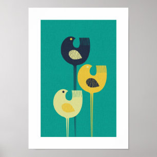 Wading Birds - mid-eeuwse modern / minimalistisch Poster