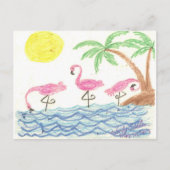 Wading Flamingos Briefkaart (Voorkant)