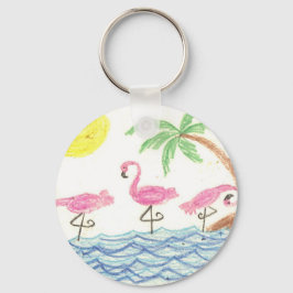 Wading Flamingos Sleutelhanger