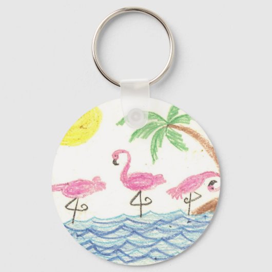Wading Flamingos Sleutelhanger (Voorkant)