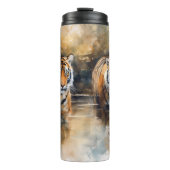 Wading Tigers Print Thermische Tumbler Thermosbeker (Voorkant)