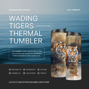 Wading Tigers Print Thermische Tumbler Thermosbeker