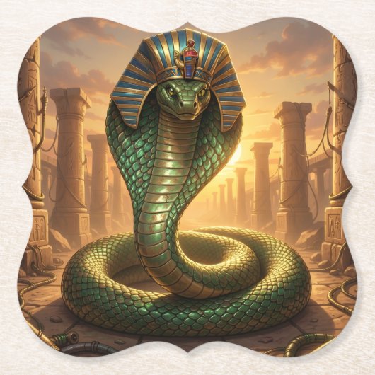 Wadjet – Ägyptische Schlangengöttin´6 Kartonnen Onderzetters (Voorkant)