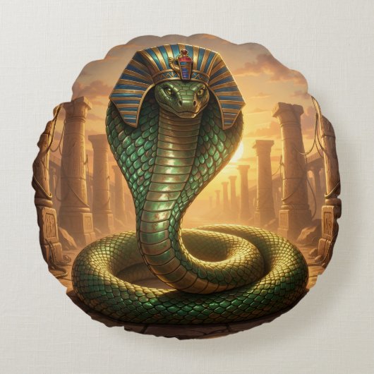 Wadjet – Ägyptische Schlangengöttin´6 Rond Kussen (Voorkant)