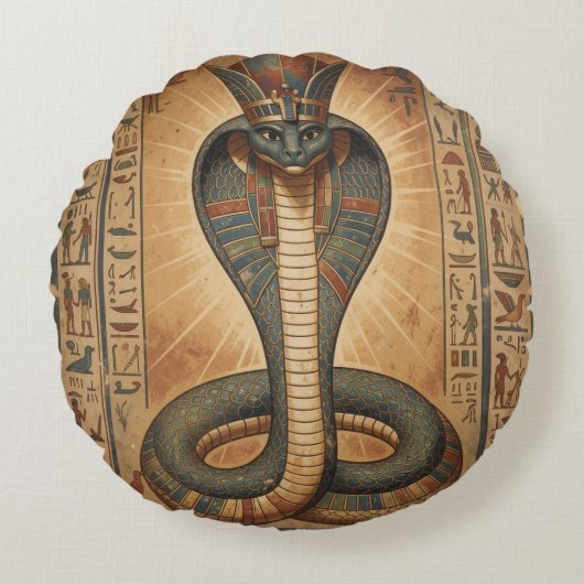 Wadjet – Ägyptische Schlangengöttin´7 Rond Kussen (Voorkant)