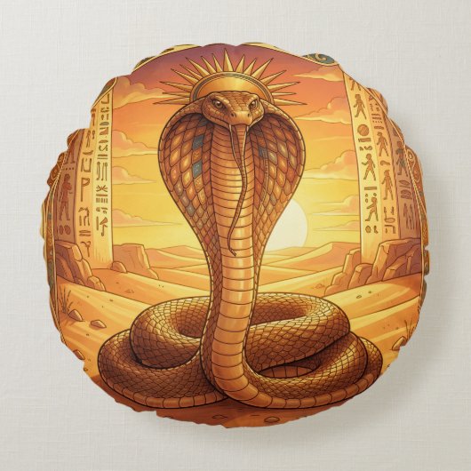 Wadjet – Egyptian Cobra Goddess´1 Rond Kussen (Voorkant)