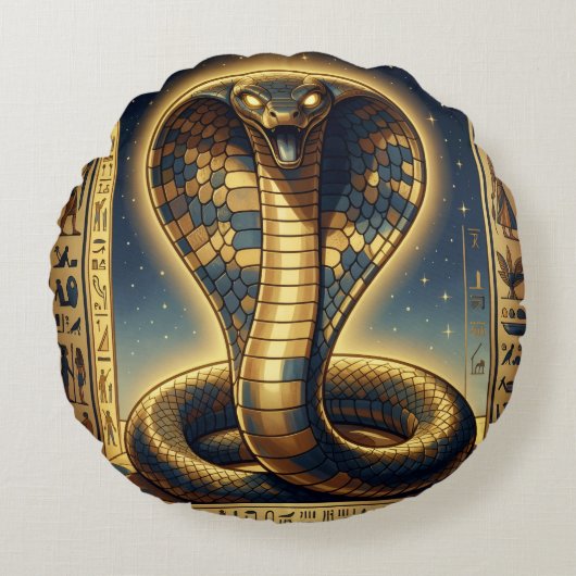 Wadjet – Egyptian Cobra Goddess´3 Rond Kussen (Voorkant)
