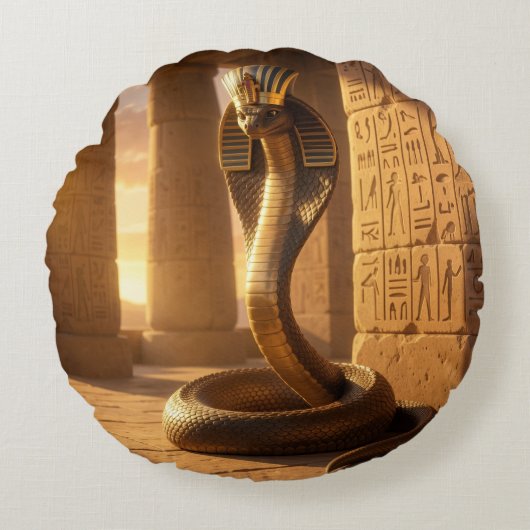 Wadjet – Egyptian Cobra Goddess´6 Rond Kussen (Voorkant)