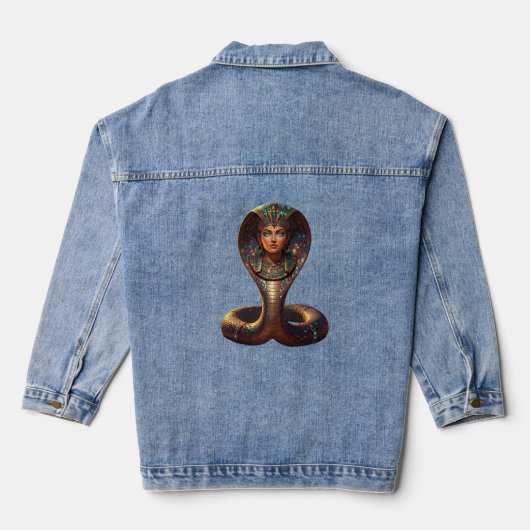 Wadjet – Egyptian Cobra Goddess´7 Denim Jacket (Achterkant)