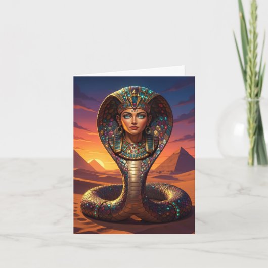 Wadjet – Egyptian Cobra Goddess´7 Feestdagen Kaart (Voorkant)