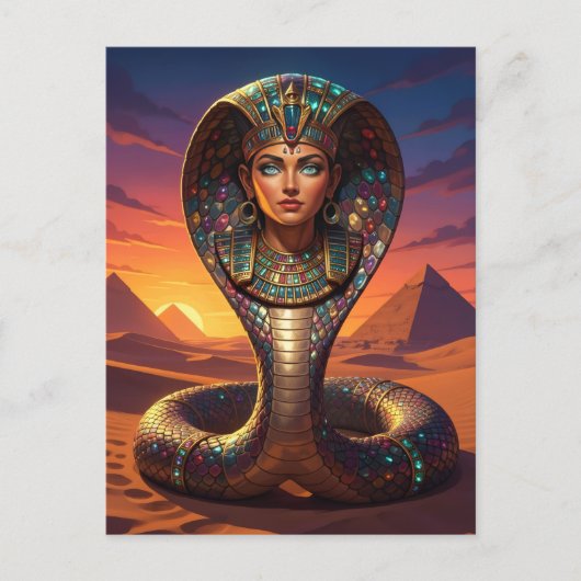 Wadjet – Egyptian Cobra Goddess´7 Feestdagenkaart (Voorkant)