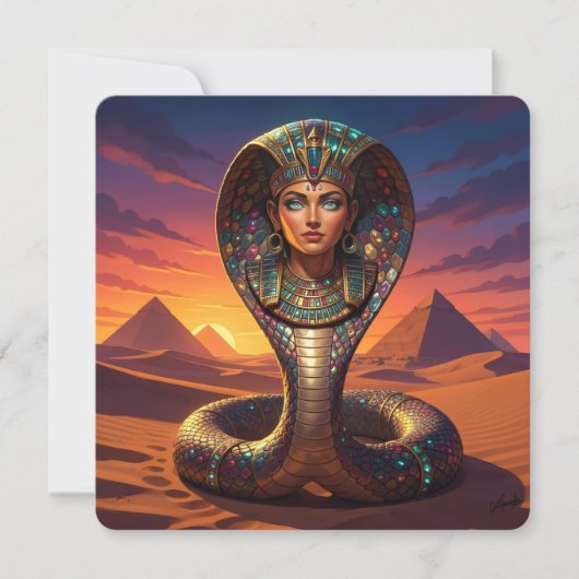 Wadjet – Egyptian Cobra Goddess´7 Feestdagenkaart (Voorkant)
