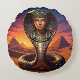 Wadjet – Egyptian Cobra Goddess´7 Rond Kussen