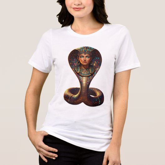 Wadjet – Egyptian Cobra Goddess´7 Tri-Blend Shirt (Voorkant)