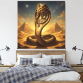 Wadjet – Egyptian Cobra Goddess Canvas Afdruk (Insitu (Slaapkamer))