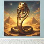 Wadjet – Egyptian Cobra Goddess Canvas Afdruk (Insitu (Houten vloer))
