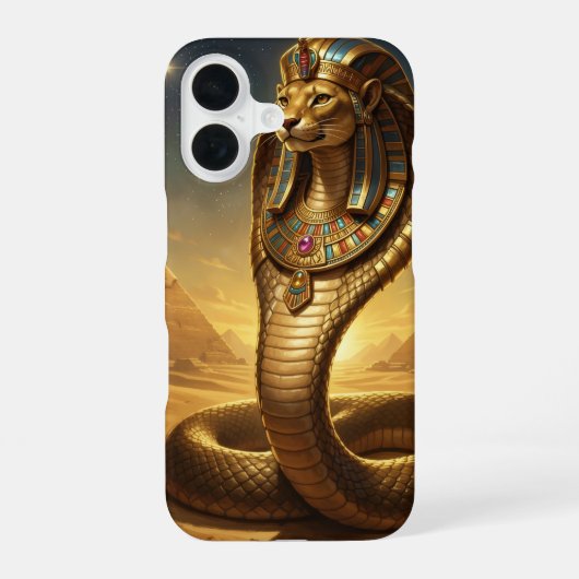 Wadjet – Egyptian Cobra Goddess iPhone 16 Hoesje (Achterkant)