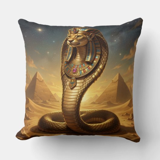 Wadjet – Egyptian Cobra Goddess Kussen (Voorkant)