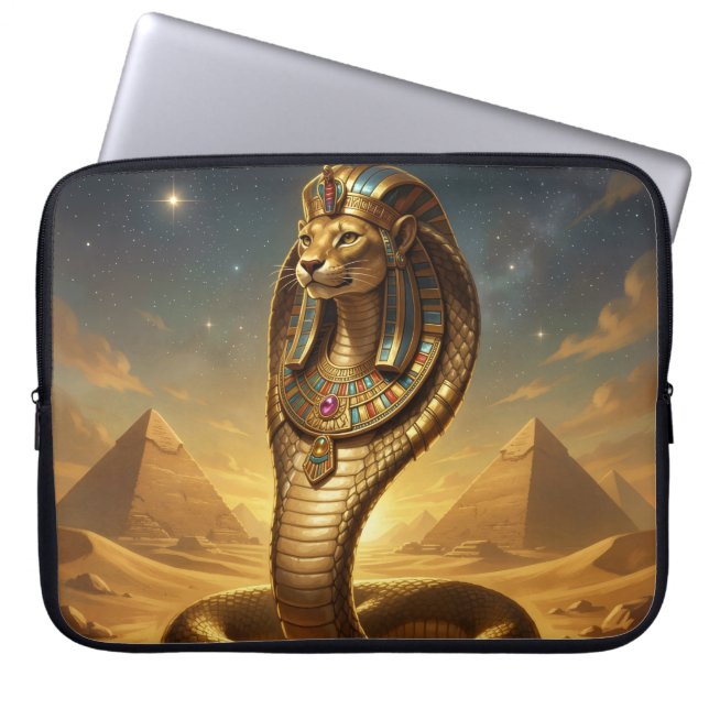 Wadjet – Egyptian Cobra Goddess Laptop Sleeve (Voorkant)