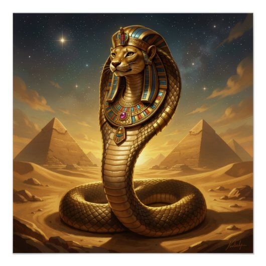 Wadjet – Egyptian Cobra Goddess Perfect Poster (Voorkant)