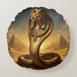 Wadjet – Egyptian Cobra Goddess Rond Kussen
