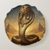Wadjet – Egyptian Cobra Goddess Rond Kussen (Achterkant)