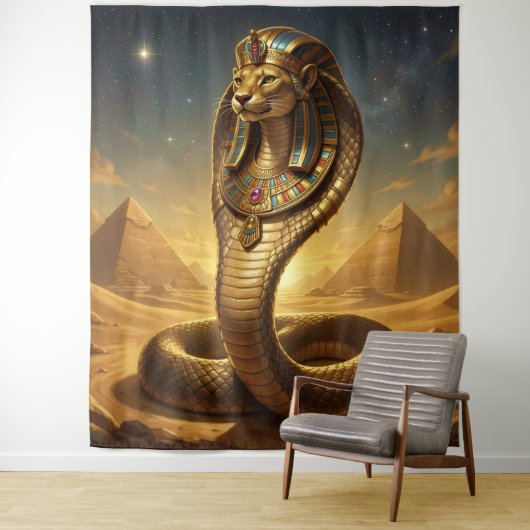 Wadjet – Egyptian Cobra Goddess Wandkleed (In situ)