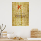 WADJET EYE OF RA & Poem Egyptian Art Print (Keuken)