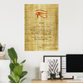 WADJET EYE OF RA & Poem Egyptian Art Print (Thuiskantoor)