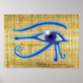 WADJET EYE Papyrus-effect Egyptische Art Print (Voorkant)
