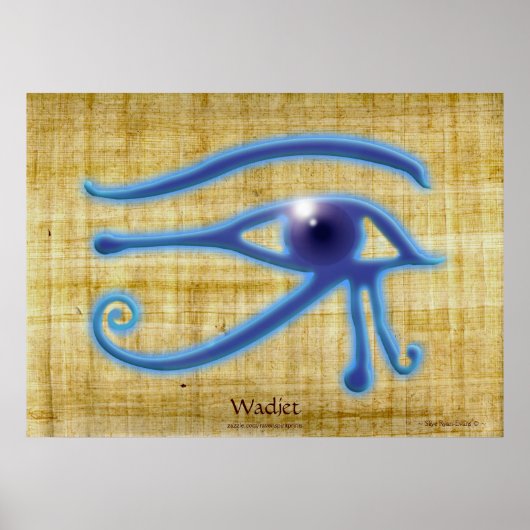 WADJET EYE Papyrus-effect Egyptische Art Print (Voorkant)