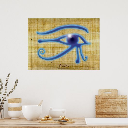 WADJET EYE Papyrus-effect Egyptische Art Print (Keuken)