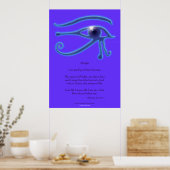 WADJET EYE & Poem Egyptische Art Print (Keuken)