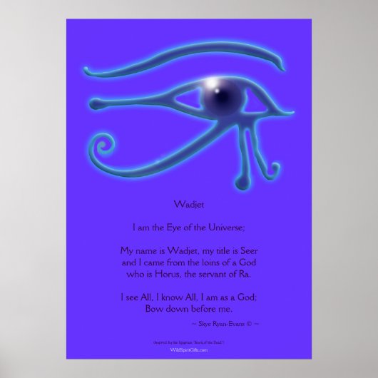 WADJET EYE & Poem Egyptische Art Print (Voorkant)
