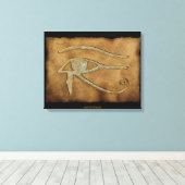 WADJET OOG VAN HORUS op Papyrus Print (Insitu (Houten vloer))
