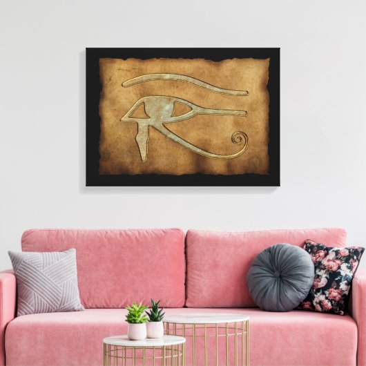 WADJET OOG VAN HORUS op Papyrus Print (Insitu (Woonkamer))