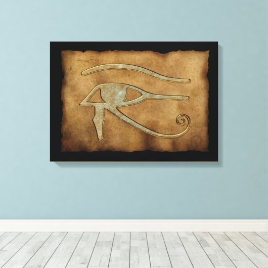 WADJET OOG VAN HORUS op Papyrus Print (Insitu (Houten vloer))