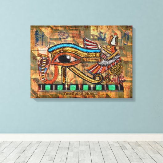 Wadjet - Oogje op Faux Papyrus Print (Insitu (Houten vloer))