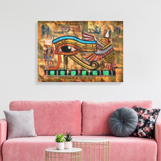 Wadjet - Oogje op Faux Papyrus Print (Insitu (Woonkamer))