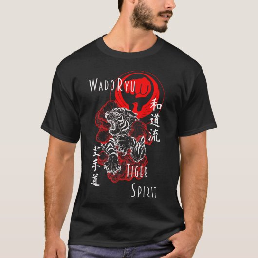 Wado Ryu Karate do Tiger Spirit Martial Arts Budo T-shirt (Voorkant)