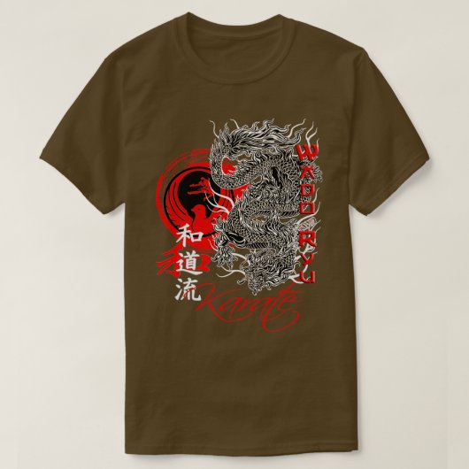 Wado Ryu Karate Dragon Kime Oss T-shirt (Design voorkant)