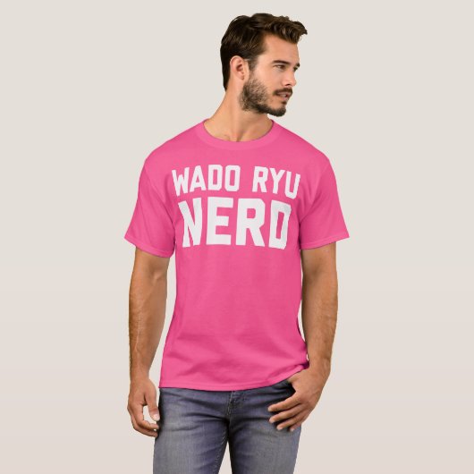Wado Ryu Nerd. Grappige Japanse krijgskunst Karate T-shirt (Voorkant volledig)