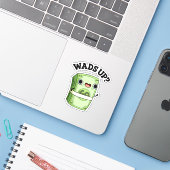 Wads Funny Money Pun Sticker (Laptop met iPhone)