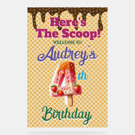 Wafel Ice Cone 4e verjaardag Acryl Bord