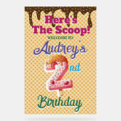 Wafel Ice Cream Cone 2e Verjaardag Acryl Bord (Voorkant)