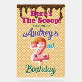 Wafel Ice Cream Cone 2e Verjaardag Acryl Bord