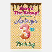 Wafel Ice Cream Cone 3e Verjaardag Acryl Bord (Voorkant)