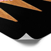 Wafel ijskegels en chocolade ijs poster (Hoek)
