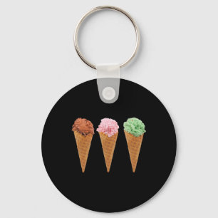 Wafel ijskegels en chocolade ijs sleutelhanger